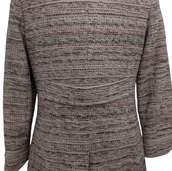 Holt Renfrew Women's Wool Long Coat Size 12 Tweed Lined Classic Winter Coat - Picture 7 of 16